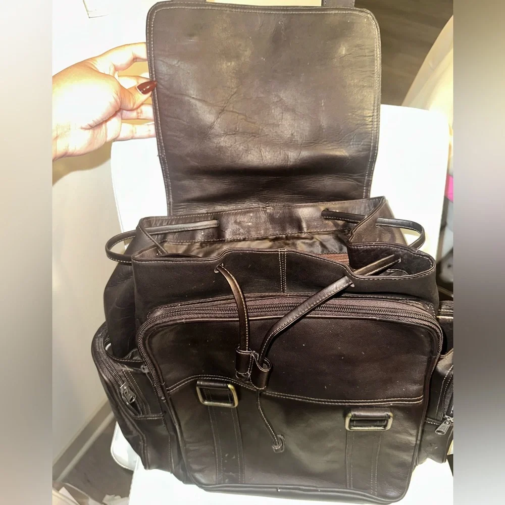 Ecuadorian Brown Leather Men's Backpack